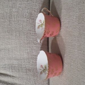 Vintage Collingwoods Bone China Sugar & Creamer England Pink/Gold